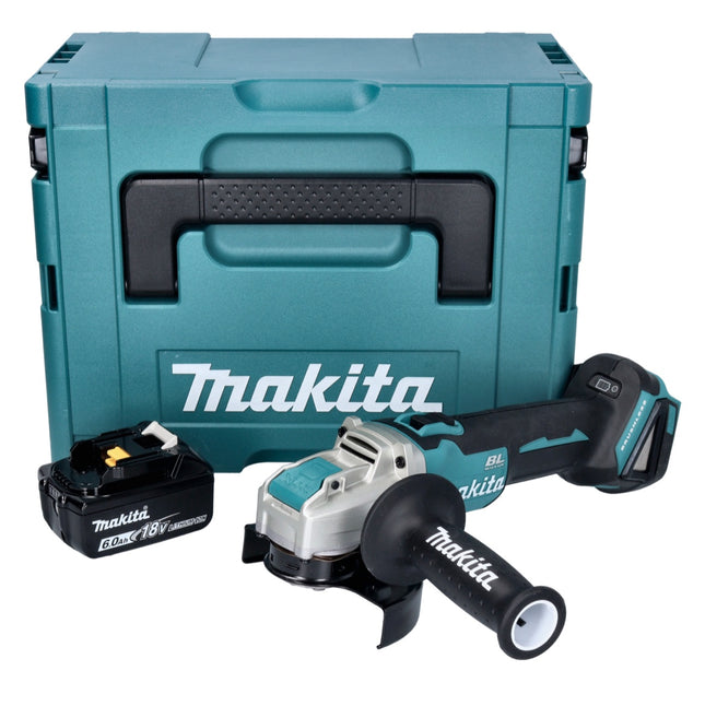 Makita DGA 521 G1X1J Smerigliatrice angolare a batteria 18 V 125 mm X-LOCK Brushless + 1x batteria ricaricabile 6,0 Ah + Makpac - senza caricabatterie