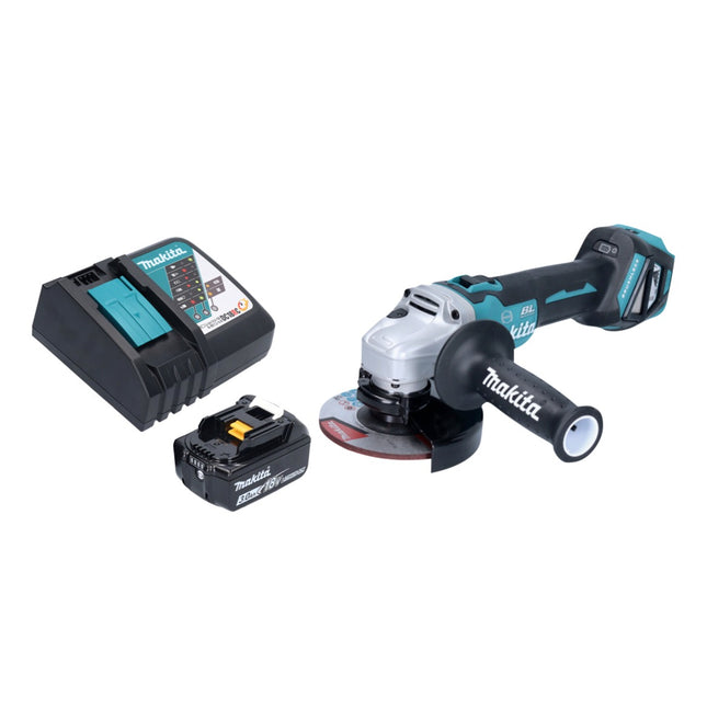 Smerigliatrice angolare a batteria Makita DGA 513 RF1 18 V 125 mm senza spazzole + 1x batteria ricaricabile 3,0 Ah + caricabatterie