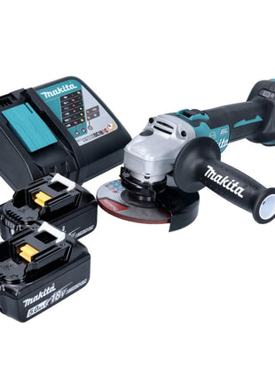 Smerigliatrice angolare a batteria Makita DGA 513 RT 18 V 125 mm brushless + 2x batteria ricaricabile 5,0 Ah + caricabatterie