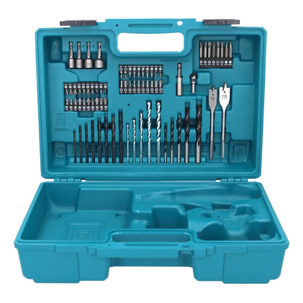 Makita DHP 482 RFX1 perceuse à percussion sans fil 18 V 62 Nm + 2 batteries 3,0 Ah + chargeur + jeu de 74 forets + mallette