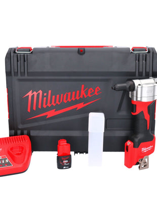 Milwaukee M12 BPRT-201X cordless blind riveter 12 V 20.32 mm + 1x rechargeable battery 2.0 Ah + charger + HD box ( 4933464406 )