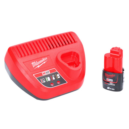 Milwaukee M12 BPRT-201X outil de rivetage sans fil 12 V 20,32 mm + 1x batterie 2,0 Ah + chargeur + HD Box ( 4933464406 )