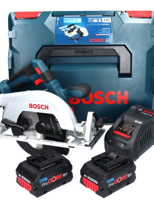 Bosch GKS 18V-57-2 Professional Akku Kreissäge 18 V 165 mm Brushless + 2x ProCORE Akku 8,0 Ah + Ladegerät + L-Boxx