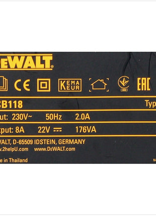 Cargador rápido de batería DeWalt DCB 118 XR FlexVolt 54 V / 18 V