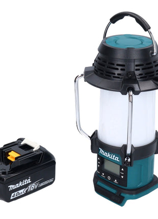 Makita DMR 055 M1 cordless radio 18 V FM with lantern 360° torch + 1x rechargeable battery 4.0 Ah - without charger