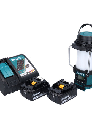 Makita DMR055RT Cordless Radio with Lantern 18V FM 360° + 2x Batteries 5,0Ah + Charger