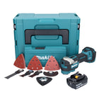 Herramienta multifuncional a batería Makita DTM 52 F1JX4 18 V Starlock Max Brushless + 1x batería 3.0 Ah + juego de accesorios + Makpac - sin cargador
