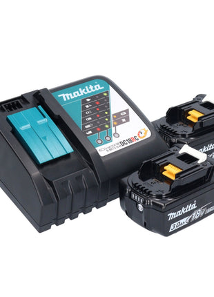 Multiutensile a batteria Makita DTM 52 RFJX4 18 V Starlock Max Brushless + 2 batterie da 3,0 Ah + caricabatterie + kit accessori + Makpac