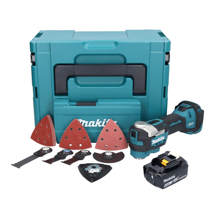 Makita DTM 52 M1JX4 Outil multifonctions sans fil 18 V Starlock Max Brushless + 1x batterie 4,0 Ah + kit d'accessoires + Makpac - sans chargeur