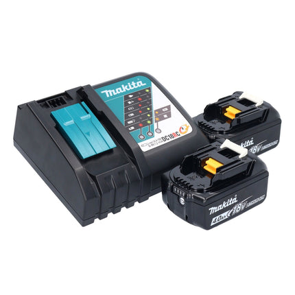 Makita DTM 52 RMJX4 Outil multifonctions sans fil 18 V Starlock Max Brushless + 2x batterie 4,0 Ah + chargeur + kit d'accessoires + Makpac