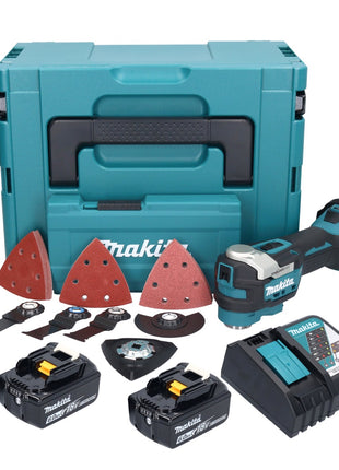Multiutensile a batteria Makita DTM 52 RGJX4 18 V Starlock Max Brushless + 2x batteria 6,0 Ah + caricabatterie + kit accessori + Makpac