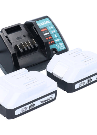 Kit di alimentazione Makita 2x BL 1815 G 18 V 1,5 Ah / 1500 mAh batteria serie G ( 2x 198186-3 ) + caricatore DC 18 WA ( 195423-6 )