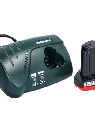 Metabo PowerMaxx BS trapano avvitatore a batteria 12 V 34 Nm + 1x batteria ricaricabile 2,0 Ah + caricatore + borsa ( 600079500 )