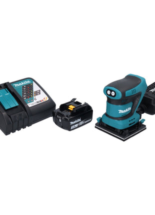 Levigatrice orbitale a batteria Makita DBO 480 RF1 18 V 112 x 102 mm + 1x batteria ricaricabile 3,0 Ah + caricabatterie