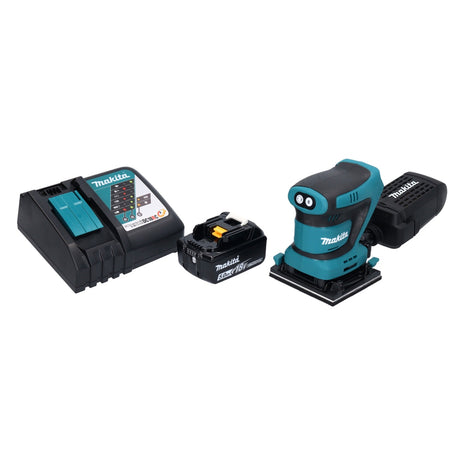 Makita DBO480 RT1 Cordless Finishing Sander 112 x 102 mm 18V + 1x Battery 5.0 Ah + Charger