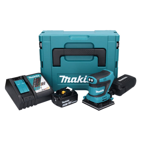 Makita DBO480RT1J Cordless Finishing Sander 112 x 102 mm 18V + 1x Battery 5,0 Ah + Charger + Case