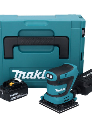 Makita DBO 481 T1J levigatrice orbitale a batteria 18 V 112 x 102 mm + 1x batteria ricaricabile 5,0 Ah + Makpac - senza caricabatteria