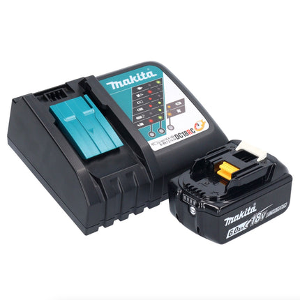 Makita DHP 487 RG1X1 18 V Perceuse-visseuse à percussion sans fil 40 Nm sans balai + 1x Batterie 6,0 Ah + Chargeur + Set d'accessoires - 74 pièces + Mallette
