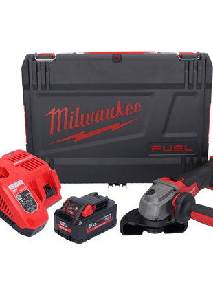 Amoladora angular a batería Milwaukee M18 FSAG125X-801X 18 V 125 mm sin escobillas + 1x batería 8,0 Ah + cargador + caja HD
