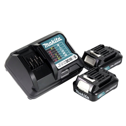 Makita WR 100 DWA Visseuse à cliquet sans fil 12 V 47,5 Nm 1/4'' 3/8'' + 2x batterie 2,0 Ah + chargeur