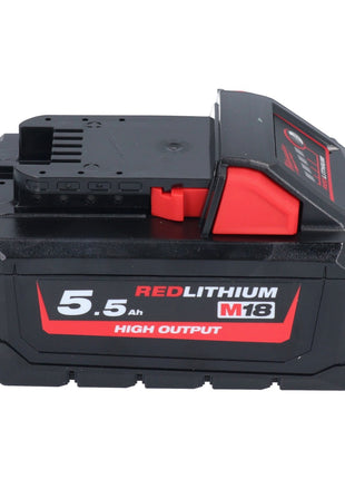 Set di batterie Milwaukee M18 HB 5.5 4x 18 V 5.5 Ah / 5500 mAh Li-Ion High Output ( 4x 4932464712 ) con indicatore del livello di carica