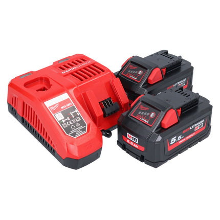 Milwaukee M18 NRG-552 Battery Starter Set High Output 18 V + 2x Battery 5,5 Ah ( 2x 4932464712 ) + M12-18 FC Charger ( 4932451079 )