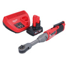 Milwaukee M12 FIR38LR-401 Batterie cliquet long 12 V 75 Nm 3/8'' 1/4'' + 1x batterie 4,0 Ah + kit chargeur