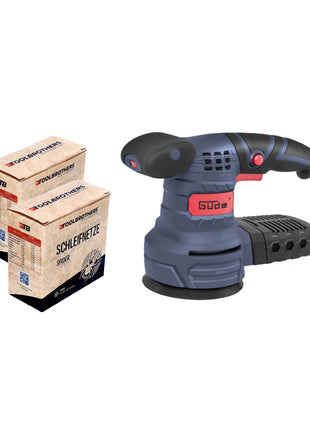Güde EXS 125 E Exzenterschleifer 380 Watt 125 mm ( 58130 ) + 2x Toolbrothers SPIDER Netzschleifmittel Set - Toolbrothers
