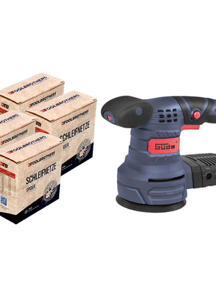 Güde EXS 125 E Exzenterschleifer 380 Watt 125 mm ( 58130 ) + 4x Toolbrothers SPIDER Netzschleifmittel Set - Toolbrothers