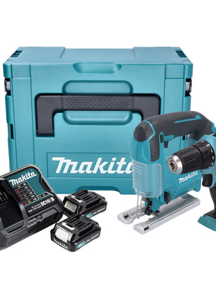 Makita CLX 237 SAJ cordless special set DF 333 D cordless impact drill + JV 101 D cordless jigsaw + 2x rechargeable battery 2.0 Ah + charger + Makpac