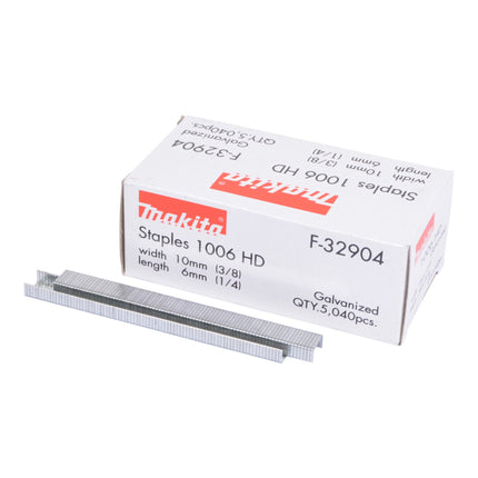 Graffette Makita lunghezza 6 mm corona 10 mm 10,55 x 0,55 x 1,15 mm galvanizzate ( F-32904 )