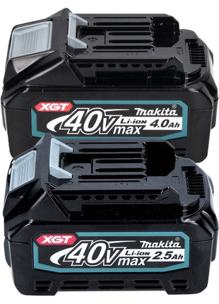 Kit di alimentazione Makita 2x BL 4025 batteria 40 V max. 2,5 Ah XGT + 2x BL 4040 batteria 40 V max. 4,0 Ah XGT + caricatore DC 40 RA + Makpac