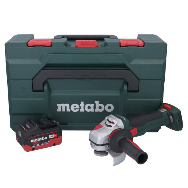 Smerigliatrice angolare a batteria Metabo WB 18 LTX BL 15-125 Quick 18 V 125 mm senza spazzole + 1x batteria ricaricabile 5,5 Ah + metaBOX - senza caricabatterie