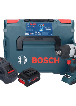 Bosch GDS 18V-1050 HC atornillador de impacto inalámbrico 18 V 1050 Nm BITURBO sin escobillas + 1x batería ProCORE 8,0 Ah + cargador + L-Boxx