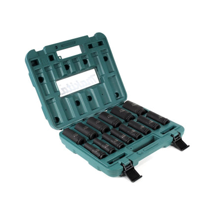 Set di chiavi a bussola Makita 10 - 32 mm 1/2" 14 pezzi + valigetta ( E-16586 ) per avvitatori a impulsi - successore di B-52308
