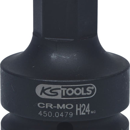 KS TOOLS 1" Kraft-Bit-Stecknuss Innensechskant, kurz, 24 mm ( 450.0479 ) - Toolbrothers
