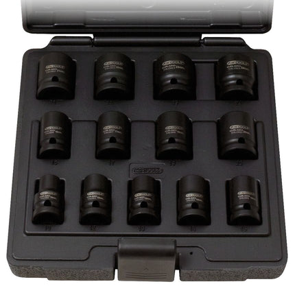 KS TOOLS 1/2' Serie di bussole poligonali p.avvitatori ad impulsi,corte,13pz.10-24mm ( 515.0900 )