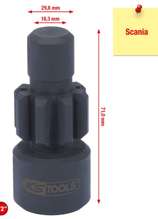 KS TOOLS 1/2" Motor-Durchdrehvorrichtung für Scania ( 455.0070 ) - Toolbrothers