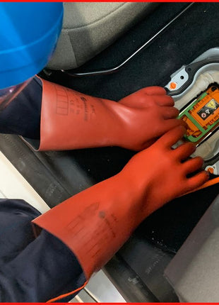KS TOOLS Guanto di protezione da elettricista con protezione meccanica, taglia 10, classe 0, rosso ( 117.0069 )