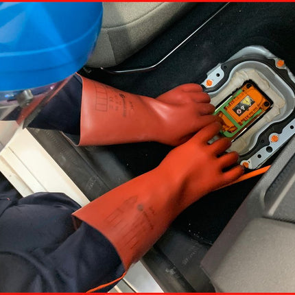 KS TOOLS Elektriker-Schutzhandschuh mit mechanischem Schutz, Größe 11, Klasse 0, rot ( 117.0070 ) - Toolbrothers