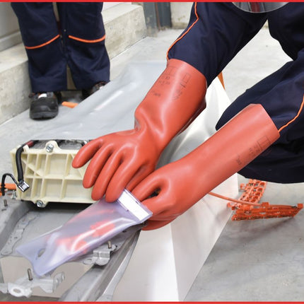 KS TOOLS Guanto di protezione da elettricista con protezione meccanica e termica, taglia 11, classe 0, rosso ( 117.0088 )