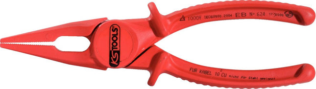 KS TOOLS Pince à bec plat en plastique avec revêtement isolant, 190 mm ( 117.1641 )