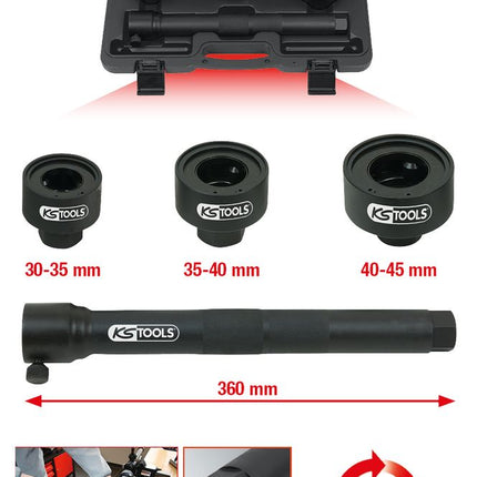 KS TOOLS Bussola speciale per tiranti sterzo/snodi assiali, 4 pz ( 150.1125 )