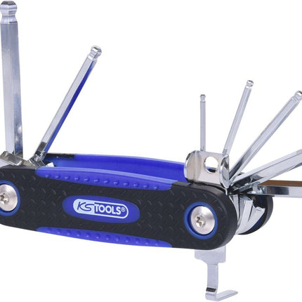 KS TOOLS Kugelkopf-Innensechskant-Winkelstiftschlüssel-Klapphalter, 8-tlg ( 158.3520 ) - Toolbrothers