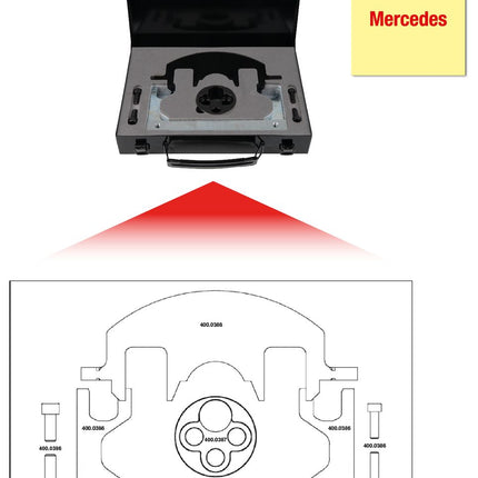 KS TOOLS Jeu d'outils de réglage moteur pour Mercedes, 8 pcs ( 400.0385 )