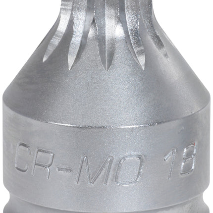 KS TOOLS 3/4" Kraft-Bit-Stecknuss Vielzahn mit Bohrung, kurz, M18 ( 515.0013 ) - Toolbrothers