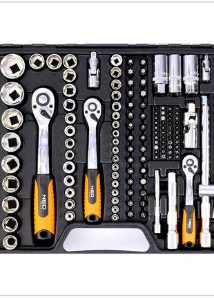 NEO professional Steckschlüssel Set 219 tlg. 1/2", 1/4", 3/8" ( Neo 08-671 ) im Koffer - Toolbrothers