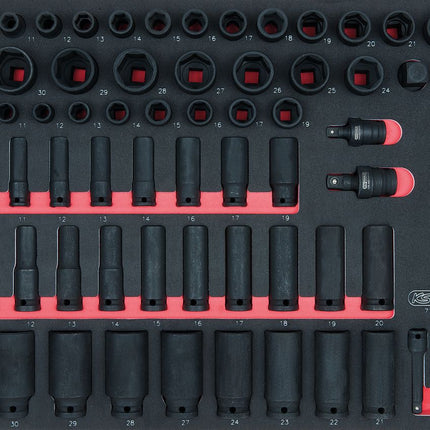 KS TOOLS 3/8'+1/2' Serie SCS di chiavi a bussola, 73 pz, modulo 1/1 ( 711.0073 )