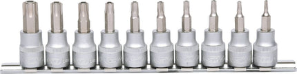 KS TOOLS 3/8" Bit-Stecknuss-Satz, 10-tlg, TB10-TB55 mit Stirnlochbohrung ( 911.3940 ) - Toolbrothers