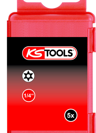 KS TOOLS 1/4" Bit Torx, Bohrung, 75mm, TB40, 5er Pack ( 911.7709 ) - Toolbrothers